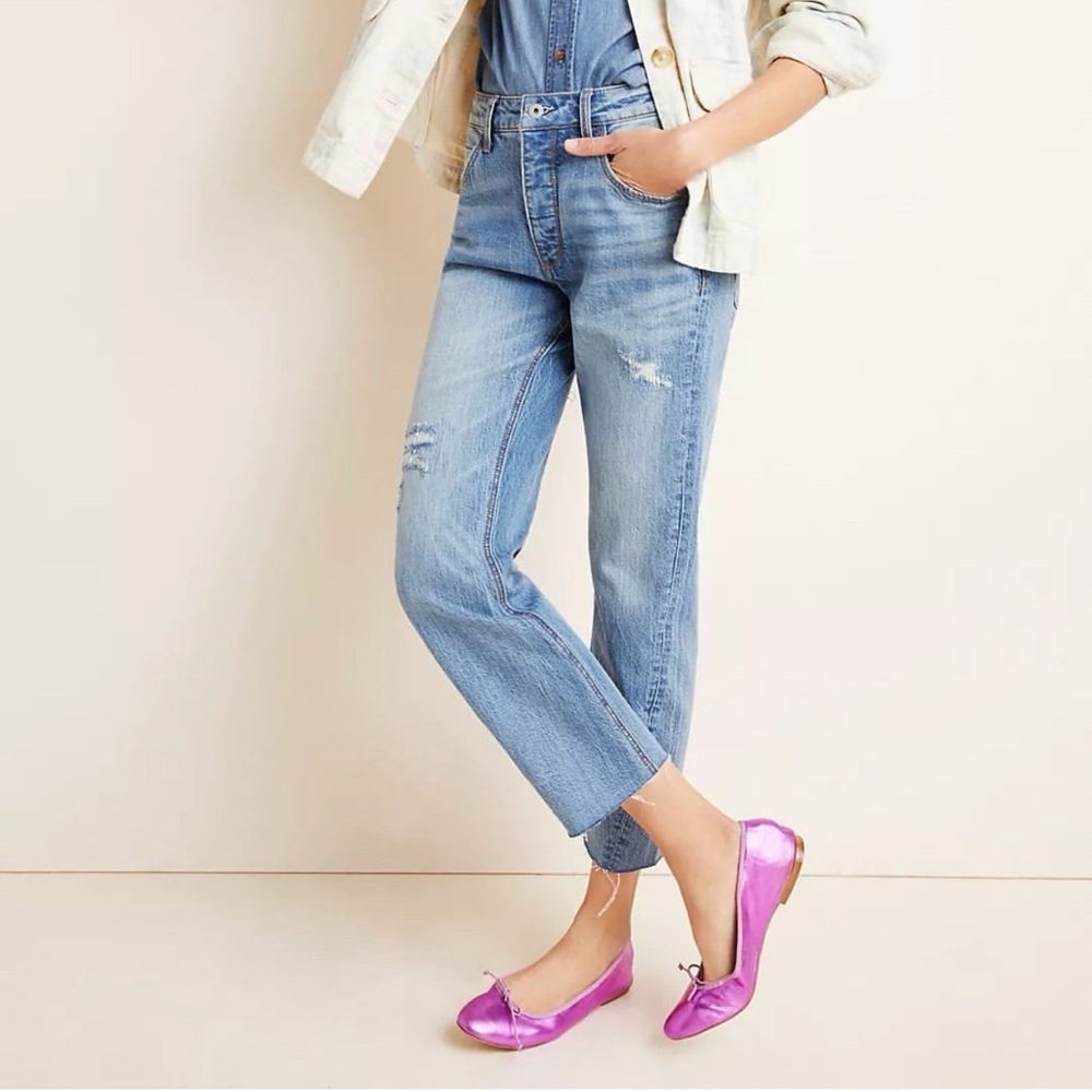 Anthropologie pilcro jeans boyfriend straight jeans 32‎ / 14